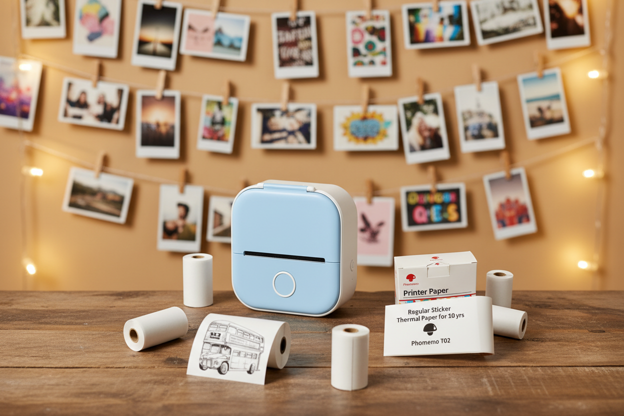 MemoMate™ Creator Bundle: Wireless Ink-Free Printer + 4 Sticker Rolls